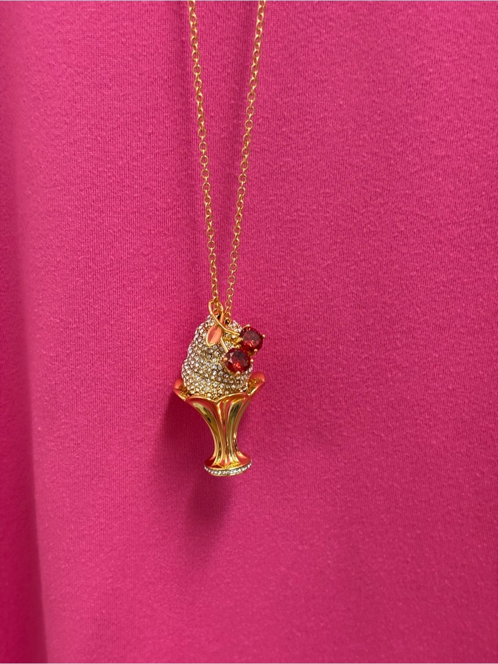 For full price I will include earring!!!!-  Crystal Ice Cream Sundae Necklac